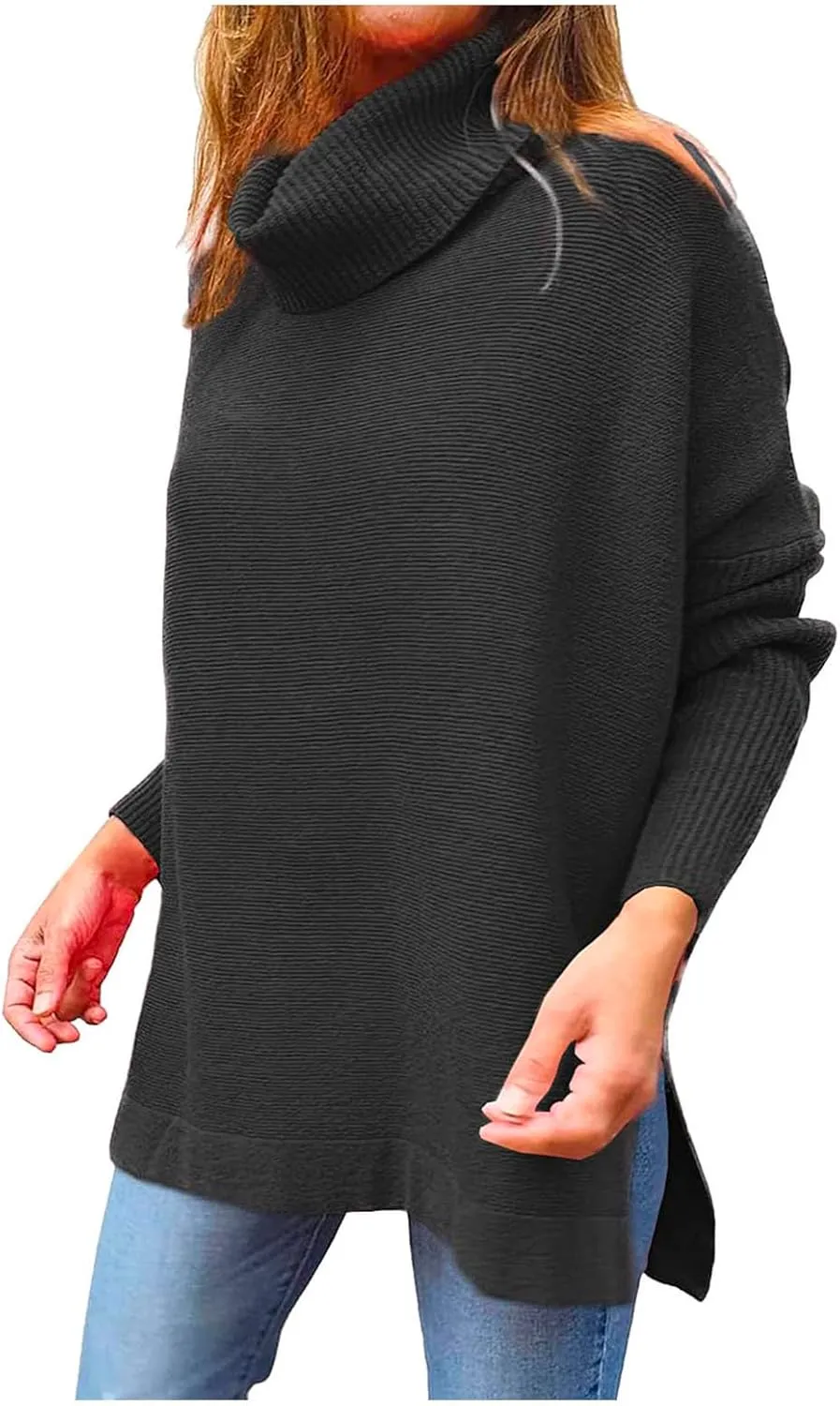 Womens Sleeve Loose Shoulder The Casual Off Pullover Long Knitted Sweater Women's Blouse Pullover Sweater Jacket