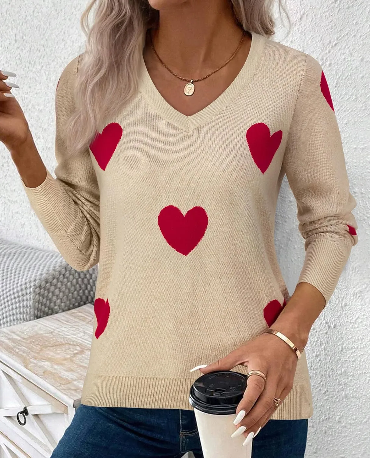 Women's Spring Sweaters 2025 Casual Thin Long Sleeve Pullover V Neck Lightweight Sweatshirts Cute Blouse Tops
