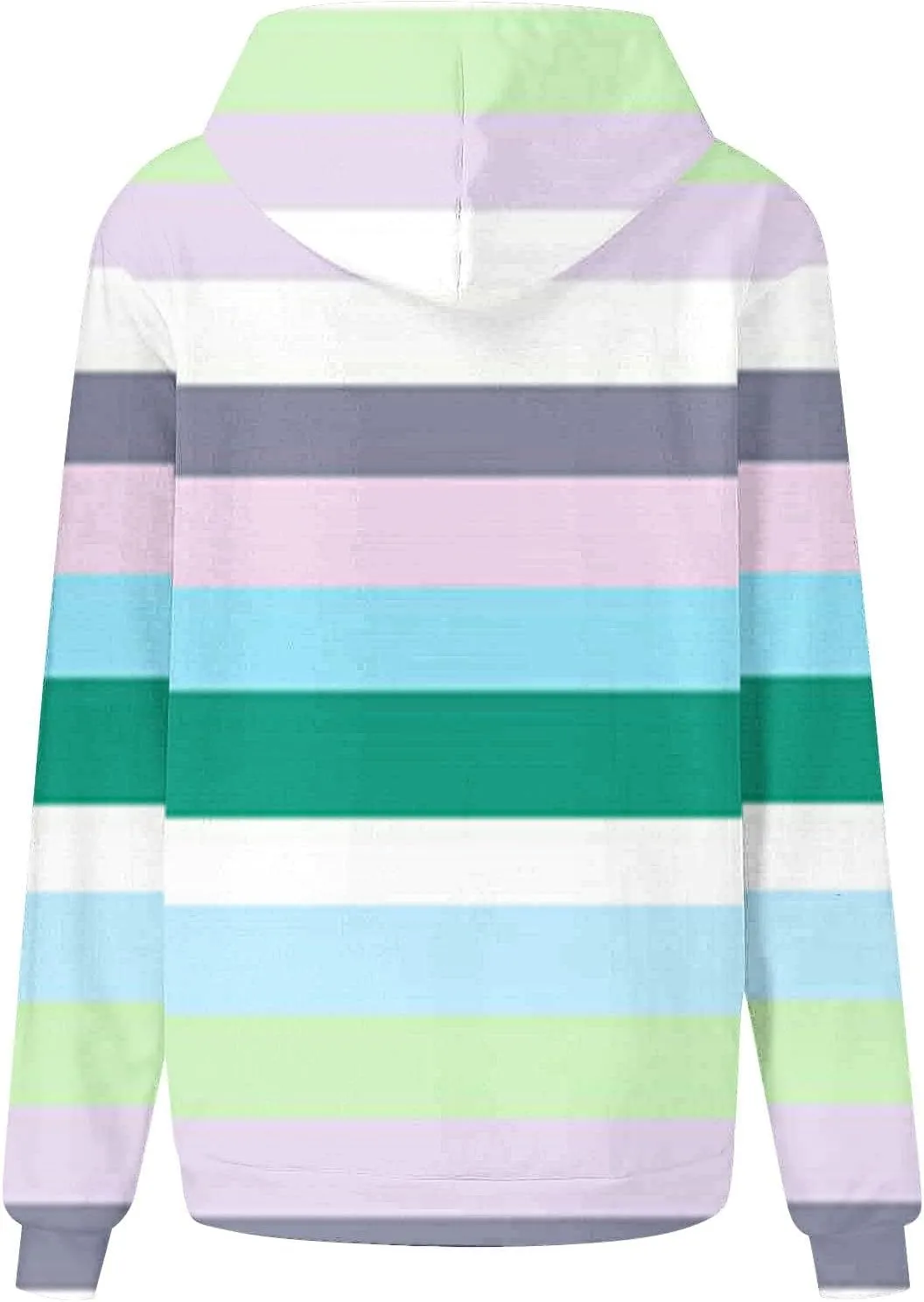 Womens Striped Hoodies Color Block Drawstring Hoodie Oversized Pullover Casual Fall Fashion Loose Fit Sweatshirt