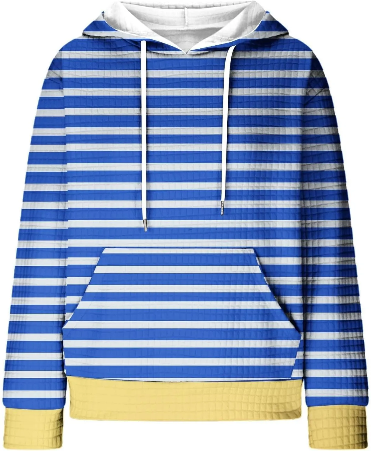 Womens Striped Hoodies Drawstring Fall Fashion Long Sleeve Sweatshirts Color Block Loose Pullover Tops with Pockets