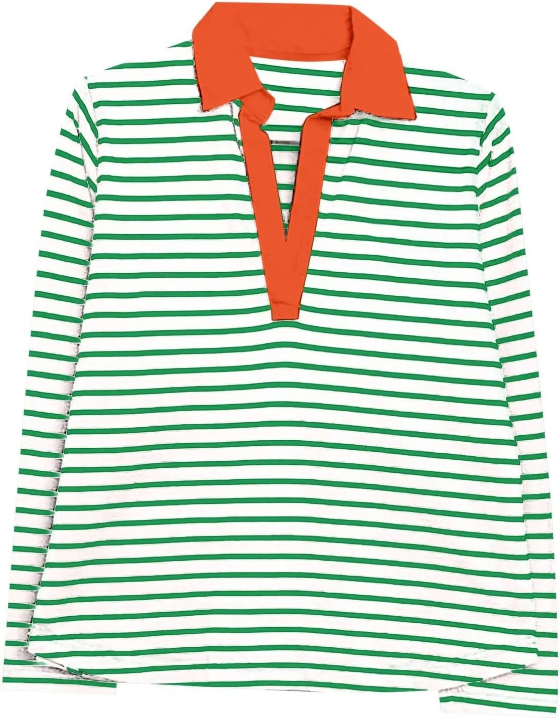 Womens Striped Sweatshirts 2024 V Neck Casual Loose Blouses Business Casual Fall Fashion Outfits Clothes