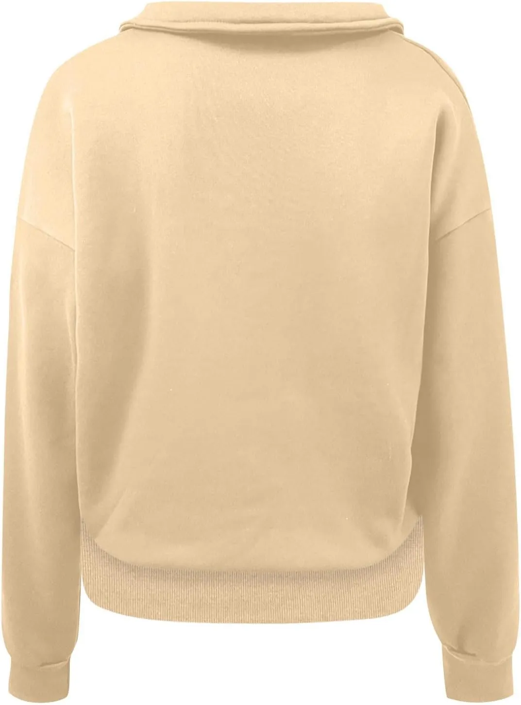 Womens Sweatshirt Cropped Half Zip Pullover Tops Solid Color Lapel Neck Sweatshirs Fleece Fashion Fall Outfits 2024