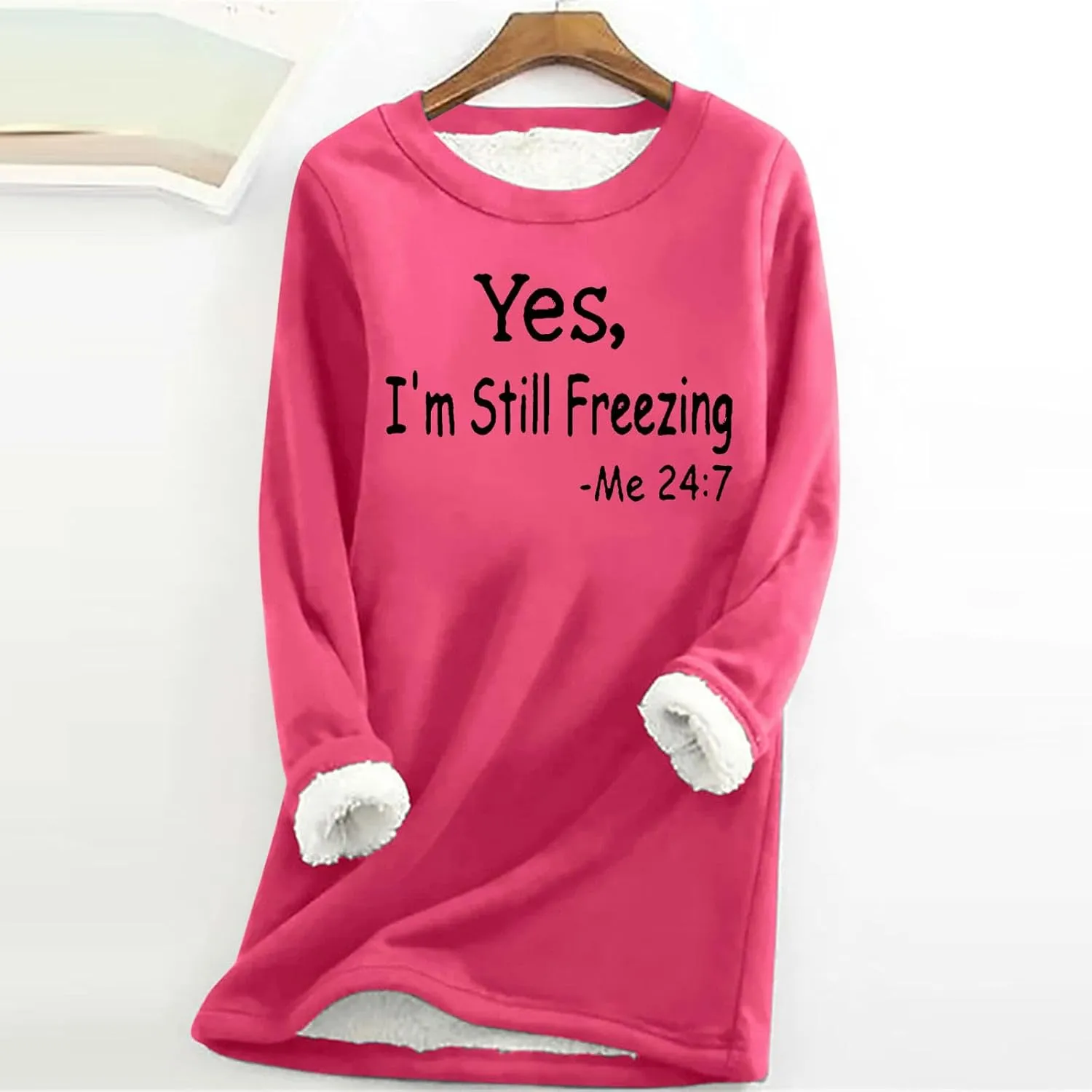 Women's Sweatshirt Letter Print Graphic Sweater Fleece Sweatshirts for Women Trendy Winter Warm Pullover Tops 2024