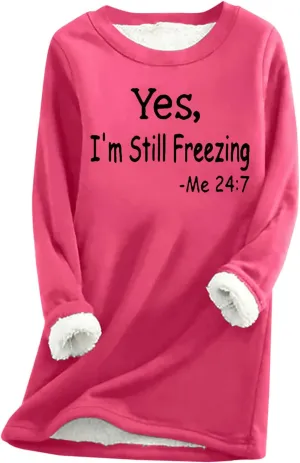 Women's Sweatshirt Letter Print Graphic Sweater Fleece Sweatshirts for Women Trendy Winter Warm Pullover Tops 2024