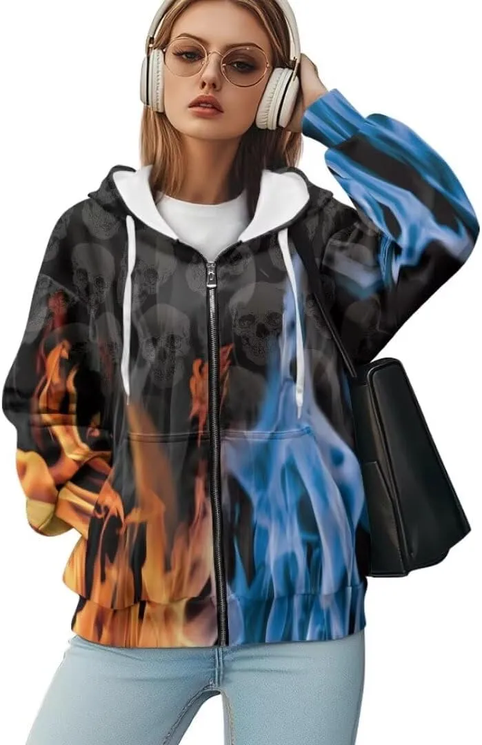Womens Sweatshirt Zip Up Graphic Hoodies Jacket Lightweight Pullover Hoodie Top Soft Comfy Fall Winter Outfit