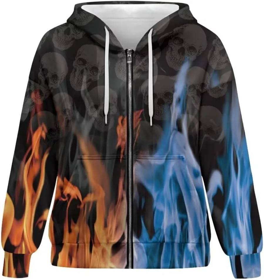 Womens Sweatshirt Zip Up Graphic Hoodies Jacket Lightweight Pullover Hoodie Top Soft Comfy Fall Winter Outfit