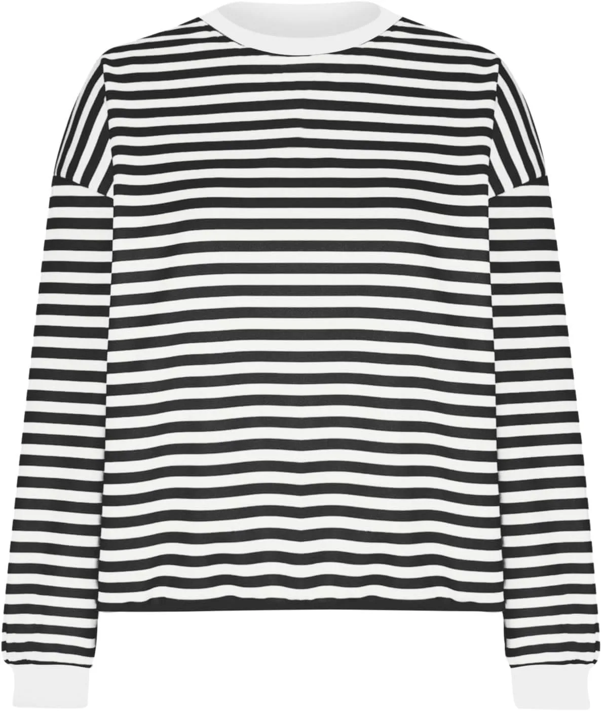 Womens Sweatshirts Crew Neck Long Sleeve Striped Colour Block Pullover Sweaters Fleece Casual Fall Trendy Clothes 2024