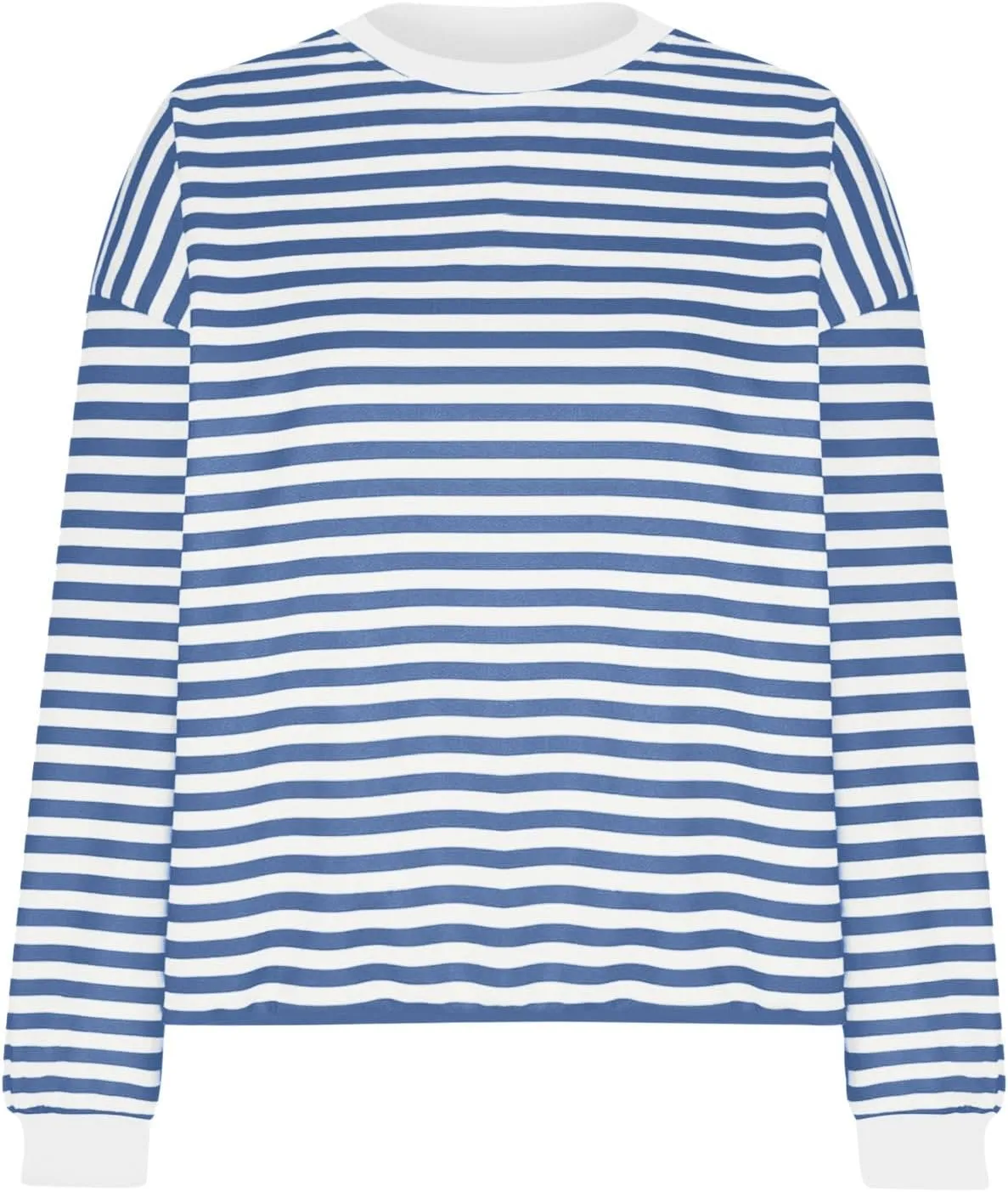 Womens Sweatshirts Crew Neck Long Sleeve Striped Colour Block Pullover Sweaters Fleece Casual Fall Trendy Clothes 2024