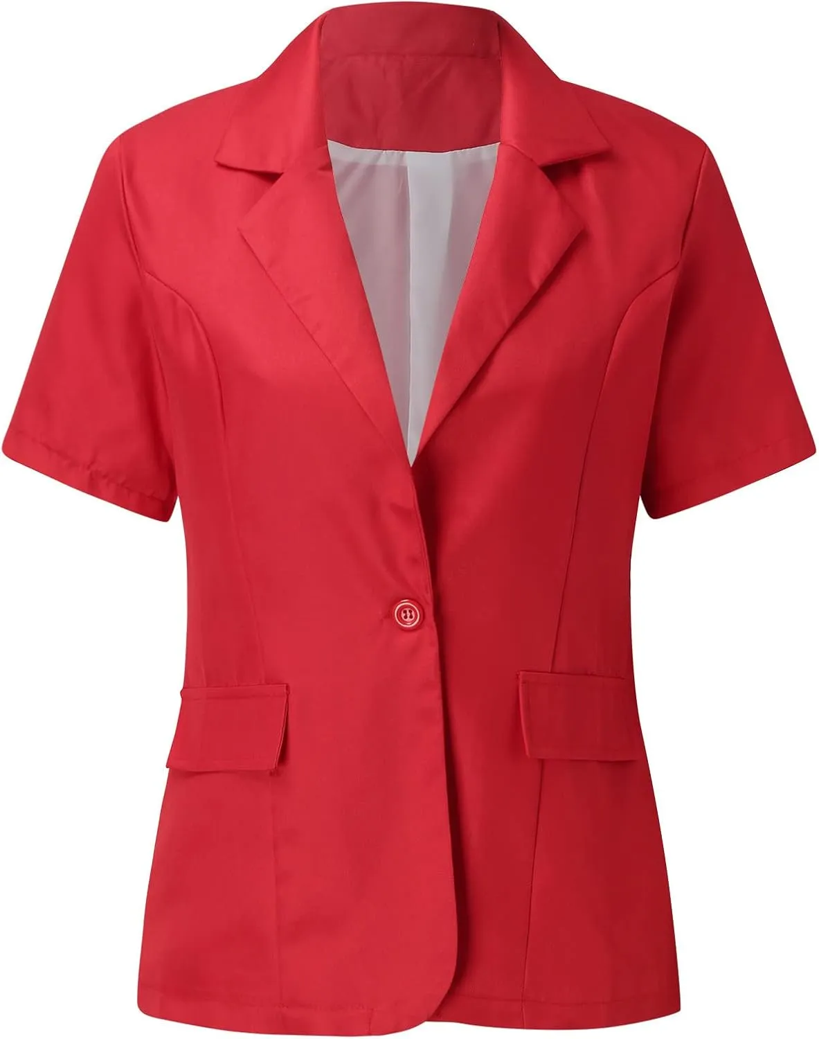 Womens Temperament Button Vest Cardigan Sleeveless Open Front Blazer Casual Lightweight Pocket Jacket Daily Work Suits