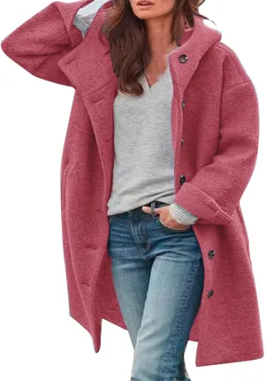 Womens Trench Coat Long Fuzzy Jacket Loose Fitting Warm Winter Outwear Fashion Lapel Jacket Coats Pedcoat Womens