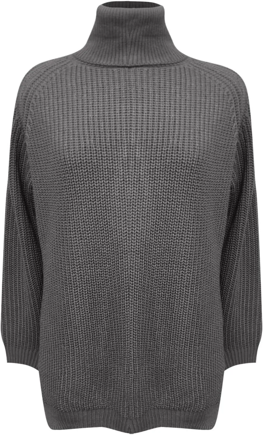 Womens Turtleneck Sweater Cable Knit Ribbed Chunky Long Sleeve Pullover Ribbed Sweaters Oversized Cute Sweaters