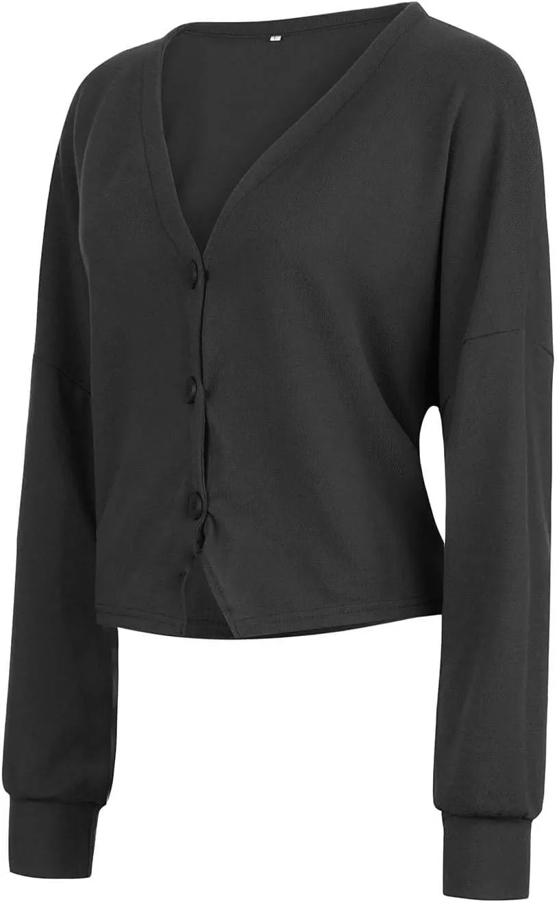 Women's Vintage Preppy Cable Knit Cardigan Sweather Casual Plain Artistic Aesthetic Oversized Crop Jacket Tops Clothes