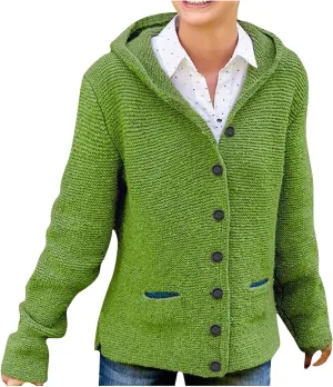 Women's Winter Button Down Soft Hoodies Cardigan Sweater Trendy Long Sleeve Solid Knitted Outwear Coat with Pocket