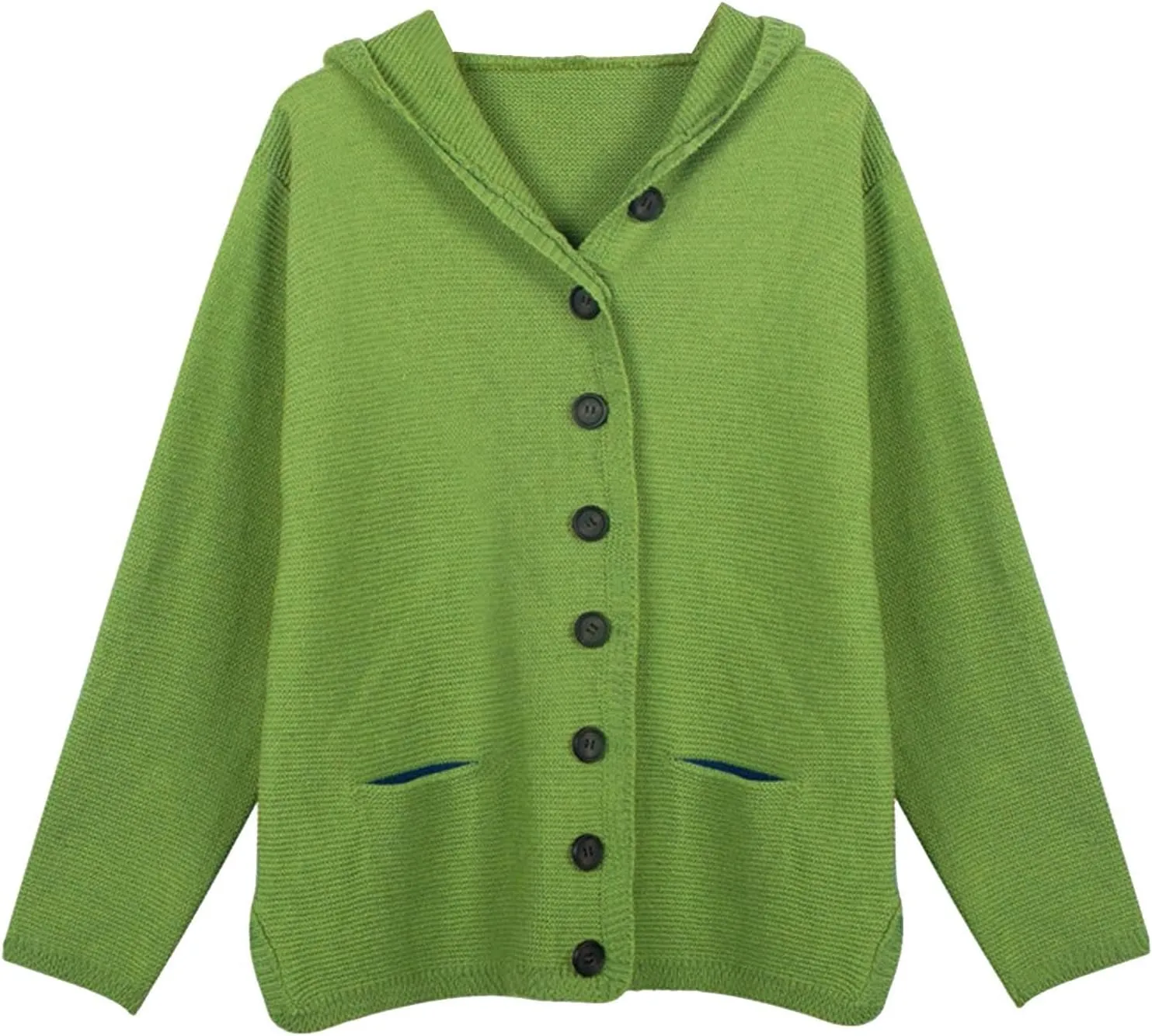 Women's Winter Button Down Soft Hoodies Cardigan Sweater Trendy Long Sleeve Solid Knitted Outwear Coat with Pocket