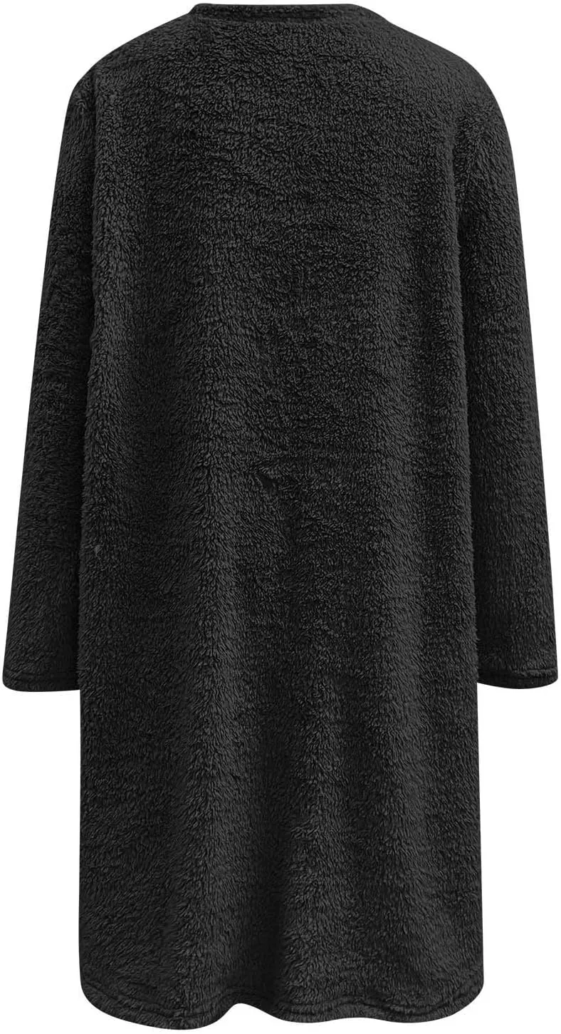 Women's Winter Coats Plus Size Sweaters Cute Clothes with Pockets Warm Sweater Tops Fall Trench Coat for Women 2024