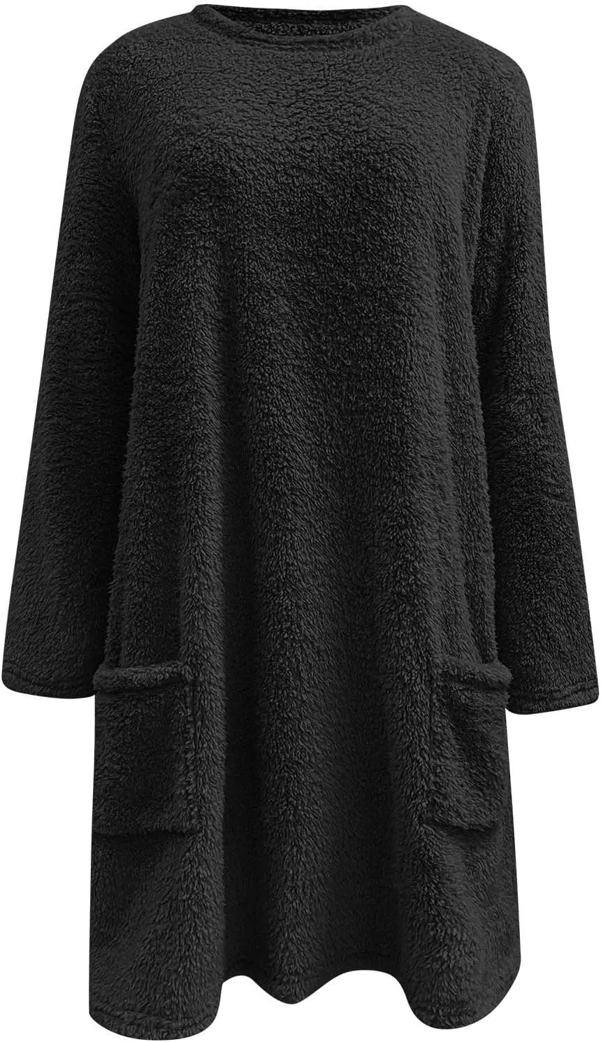 Women's Winter Coats Plus Size Sweaters Cute Clothes with Pockets Warm Sweater Tops Fall Trench Coat for Women 2024