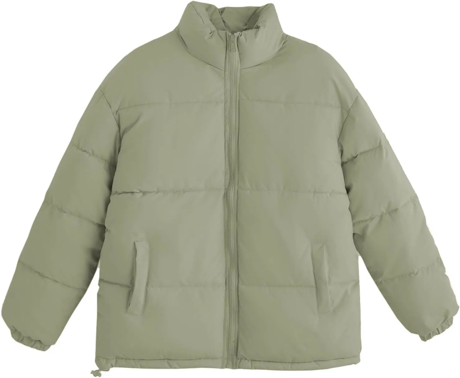 Womens Winter Quilted Jackets 2024 Long Sleeve Full Zip Puffer Jacket Coats with Pockets