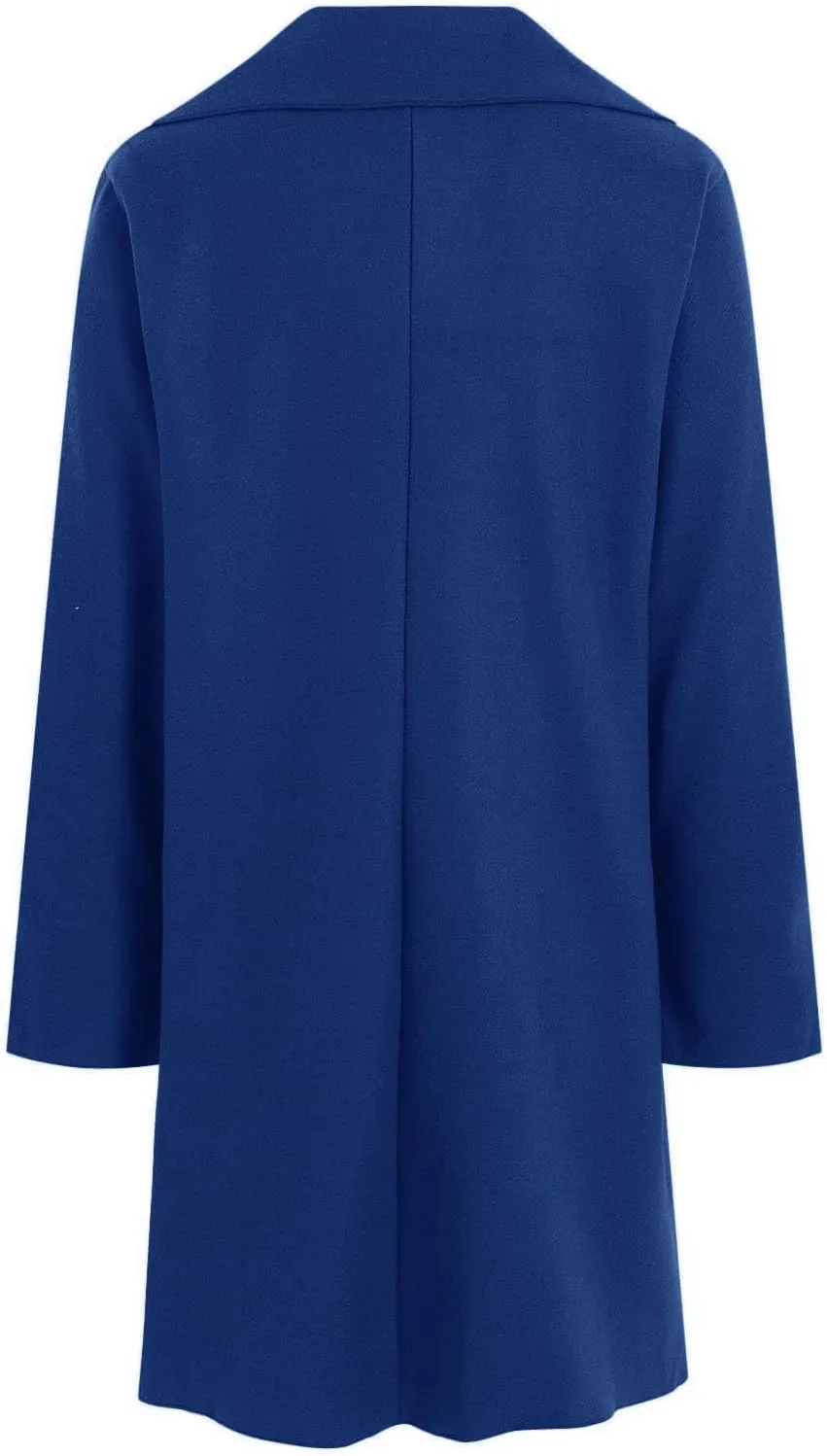 Womens Wool Blend Trench Coat Single Breasted Lapel Jacket Mid Length Solid Color Coat for Women