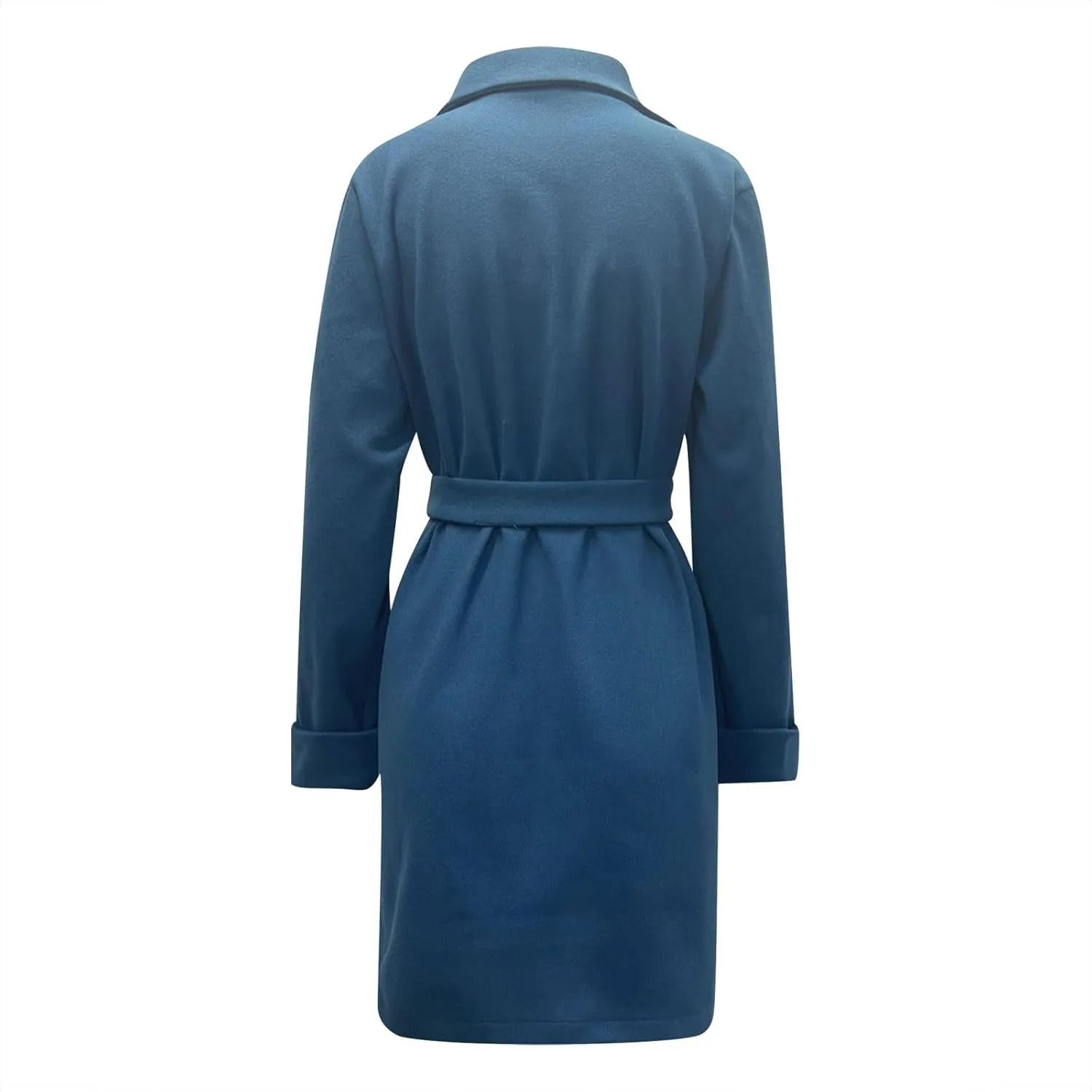 WomenS Wool Blend Winter Coats Double Breasted Notch Lapel Trench Coat Thicken Warm Overcoat Jackets with Belts