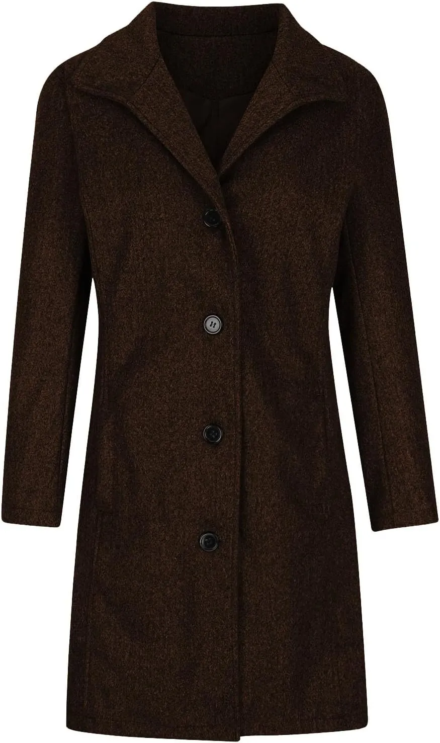 Wool Blend Coat for Women 2024 Single Breasted Peacoat Plus Size Trench Coats Tops Long Winter Cardigan with Pockets