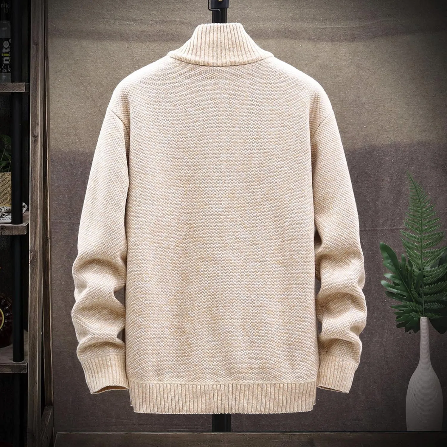 Ymosrh Mens Jackets and Winter Men's Fashion Loose Cardigan Warm Lapel Hooded Jacket Sweater Lightweight Rain Jacket