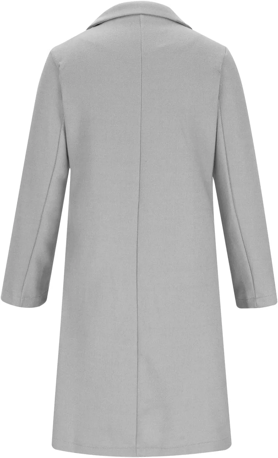 YRAETENM Womens Lapel Collar Pea Coat Winter Double Breasted Midi Long Warm Wool Blend Trench Coat Outerwear with Pockets