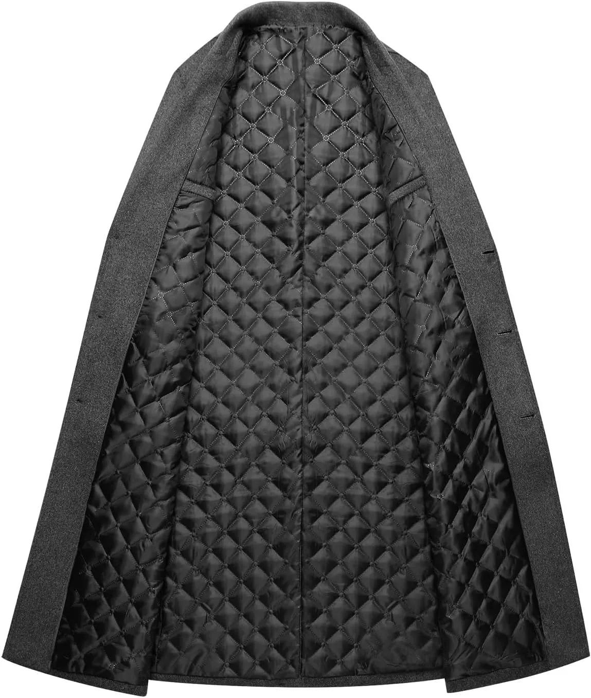 Zeiyignr Men's Classic Wool Trench Coat Single Breasted Mid Long Wool Blend Top Pea Coats Jackets Business Casual Overcoat